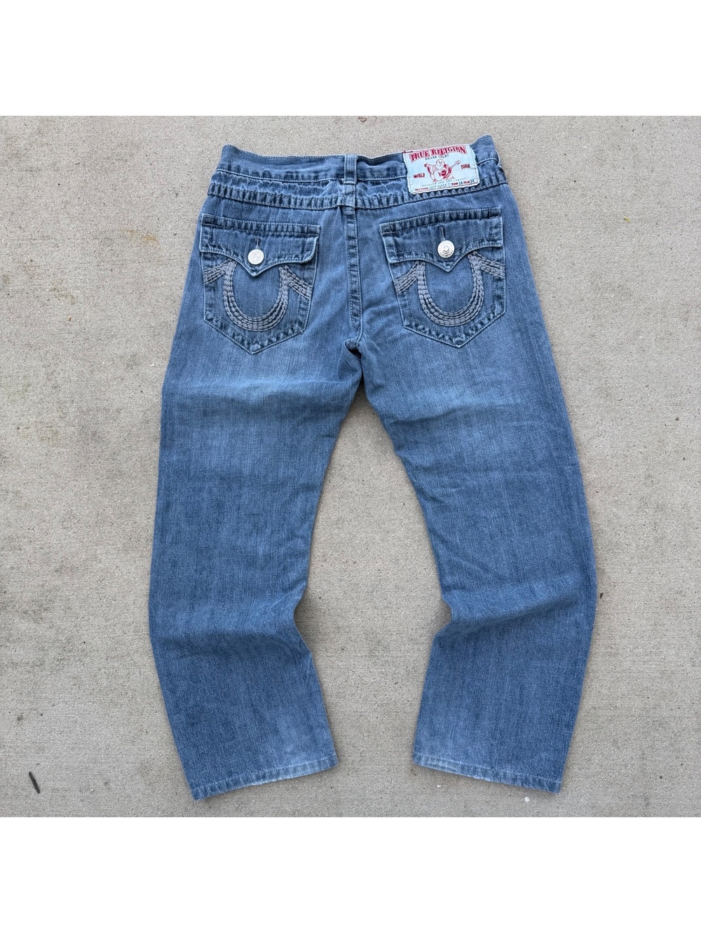True Religion Joey Super T Men's 34 Blue Denim Straight Leg Jeans